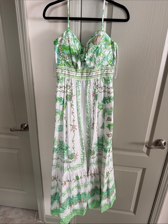 Lilly Pulitzer Dresses & Skirts - Lilly Pulitzer White & Green Printed Midi Sundress
